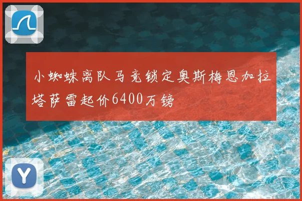 小蜘蛛离队马竞锁定奥斯梅恩加拉塔萨雷起价6400万镑